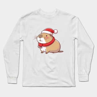 Christmas Capybara Long Sleeve T-Shirt